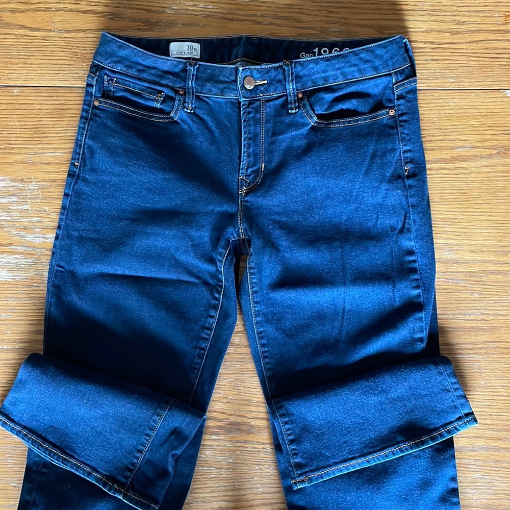 Gap 1969 Long and Lean, boot cut, dark wash jeans